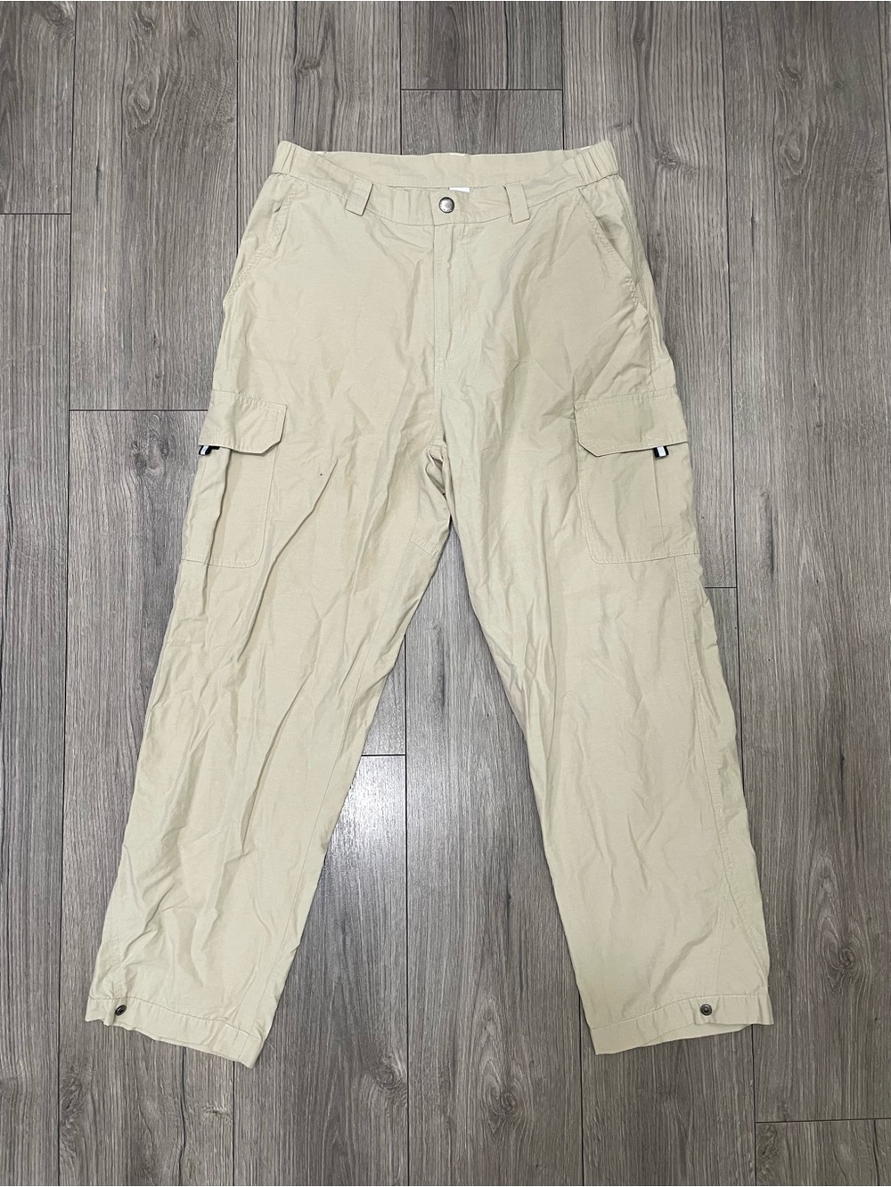 Polar Skate Co Pants Men’s M Beige Baggy Wide Leg Cargo Pockets Skateboard